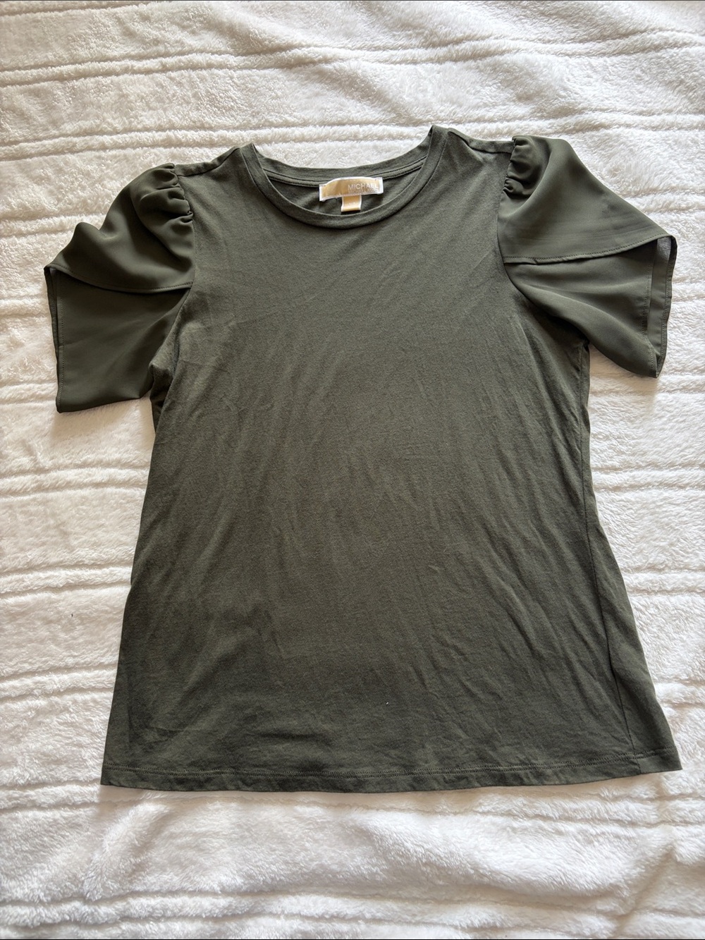 Michael Kors Olive Puff Sleeve Tee